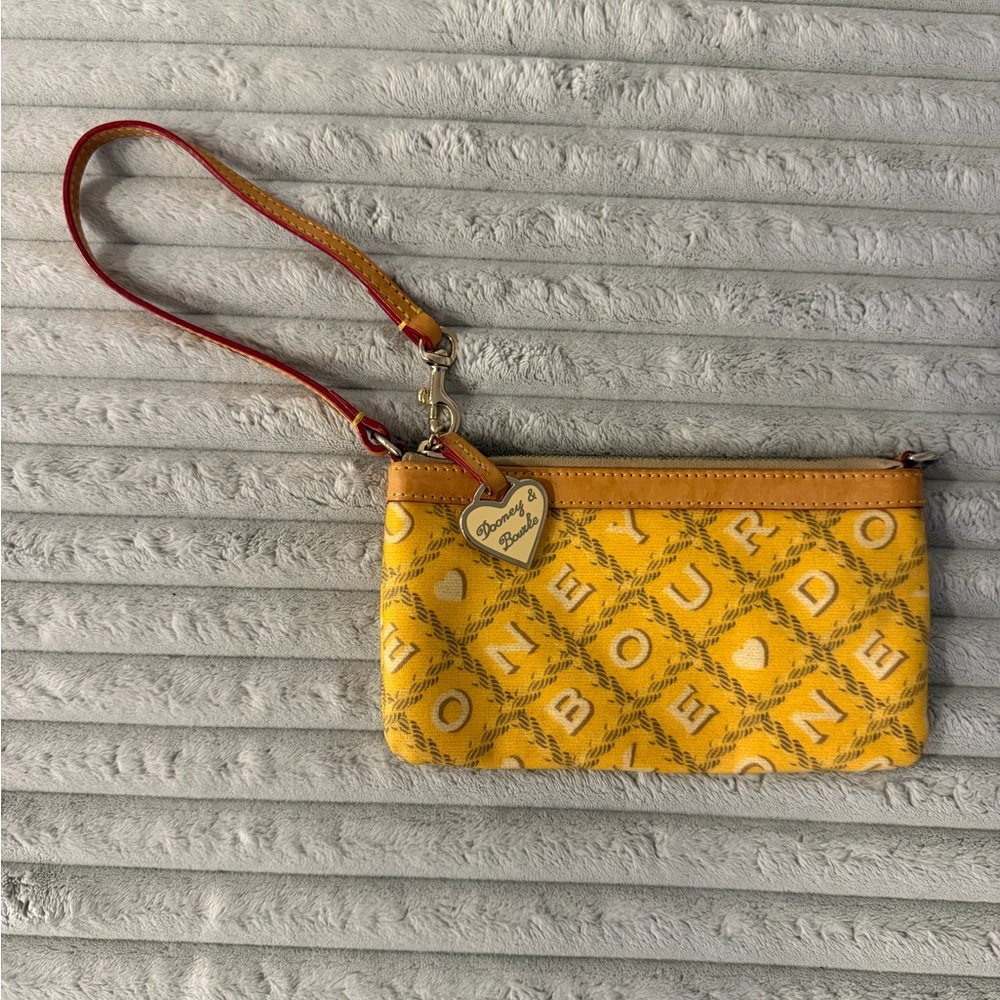 Dooney & Bourke Yellow and Tan Wristlet